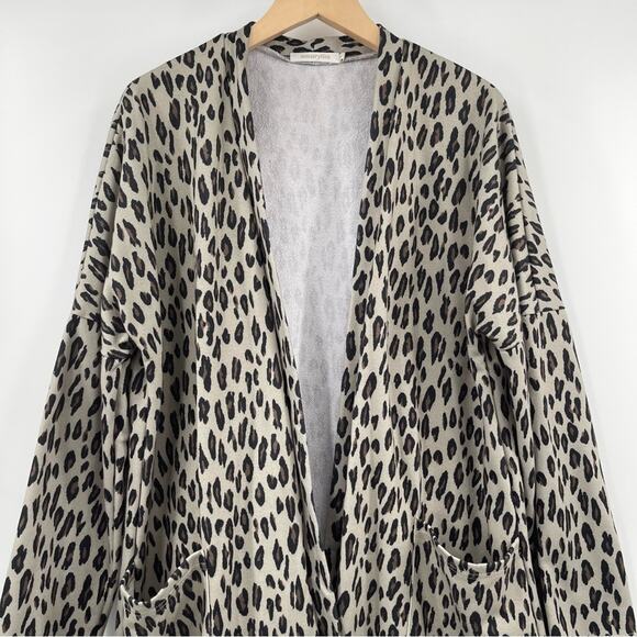 AMARYLLIS Cardigan Leopard Open With Pockets Animal Print Long Sleeve Size 1X - Picture 6 of 12